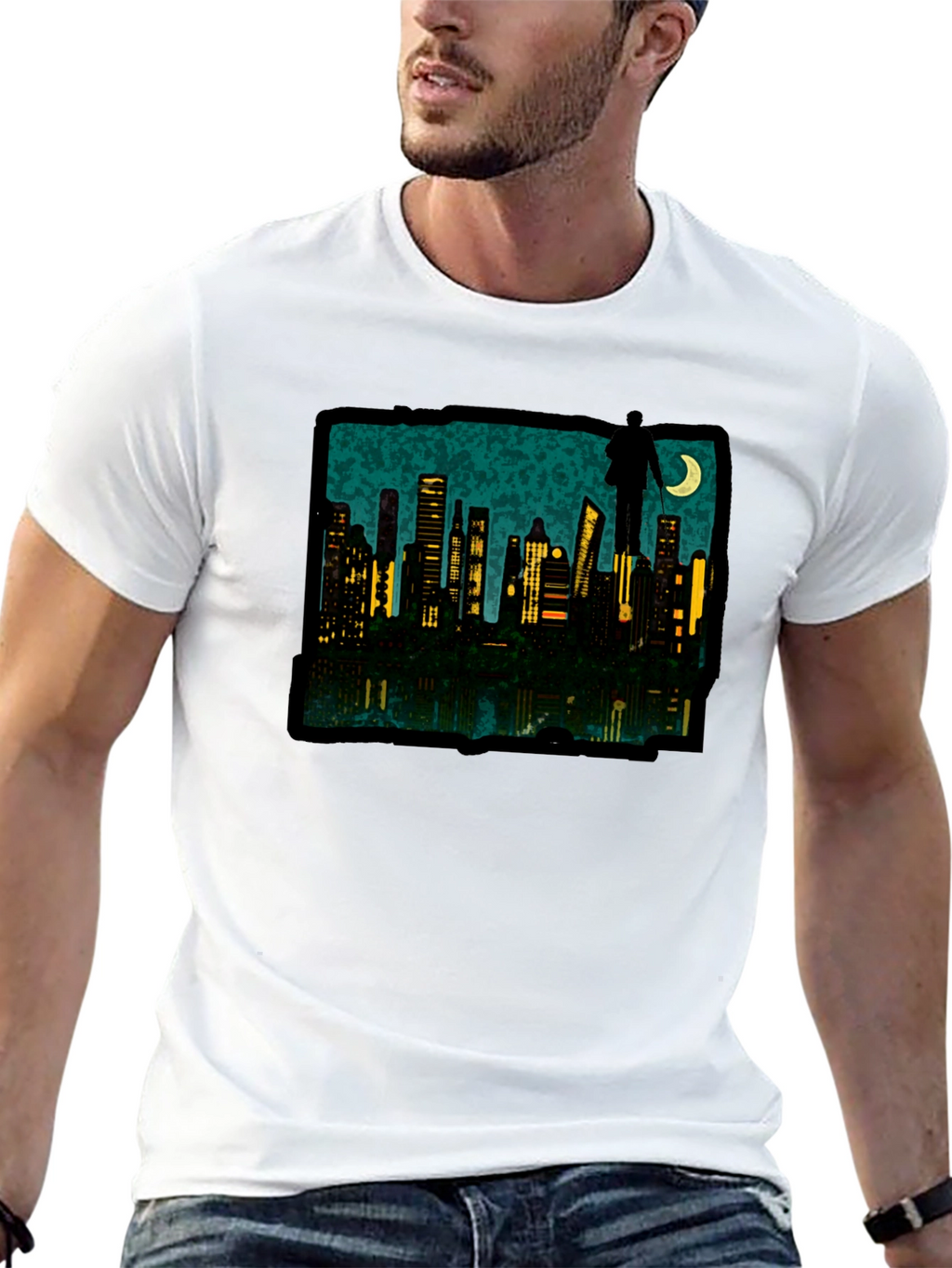 Cityscape Silhouette Graphic Tee