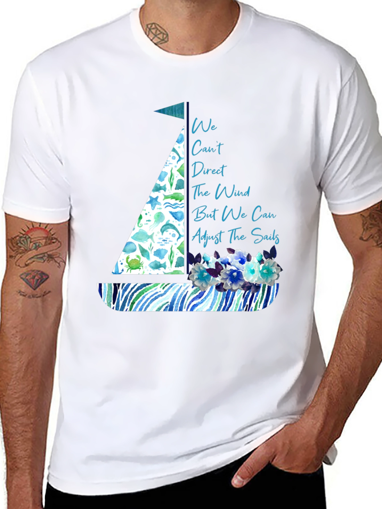 Nautical Sailboat T-Shirt - Inspirational Quote