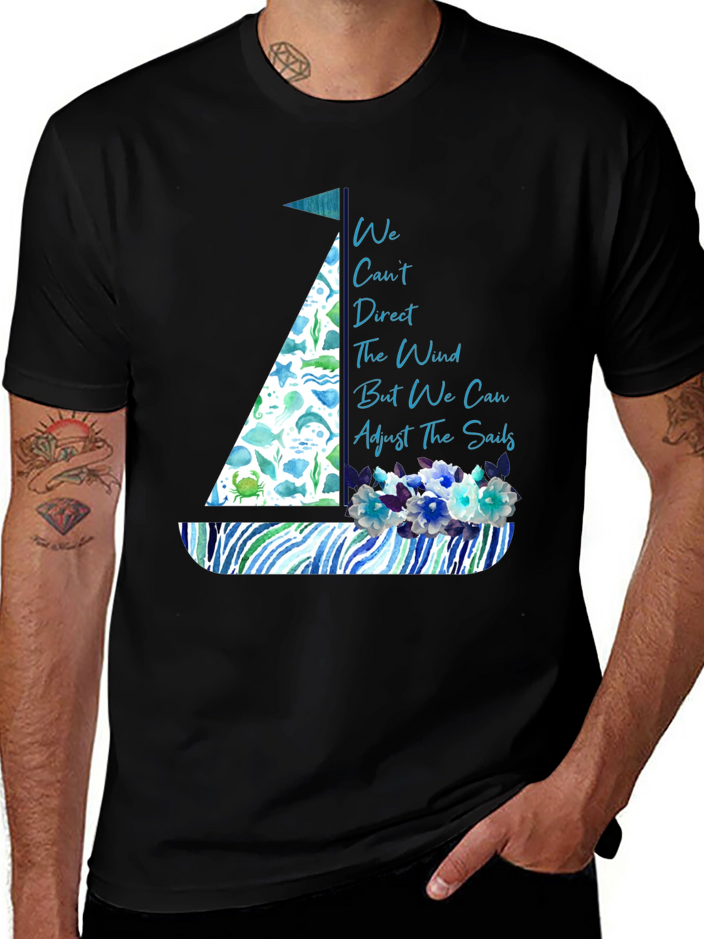 Nautical Sailboat T-Shirt - Inspirational Quote