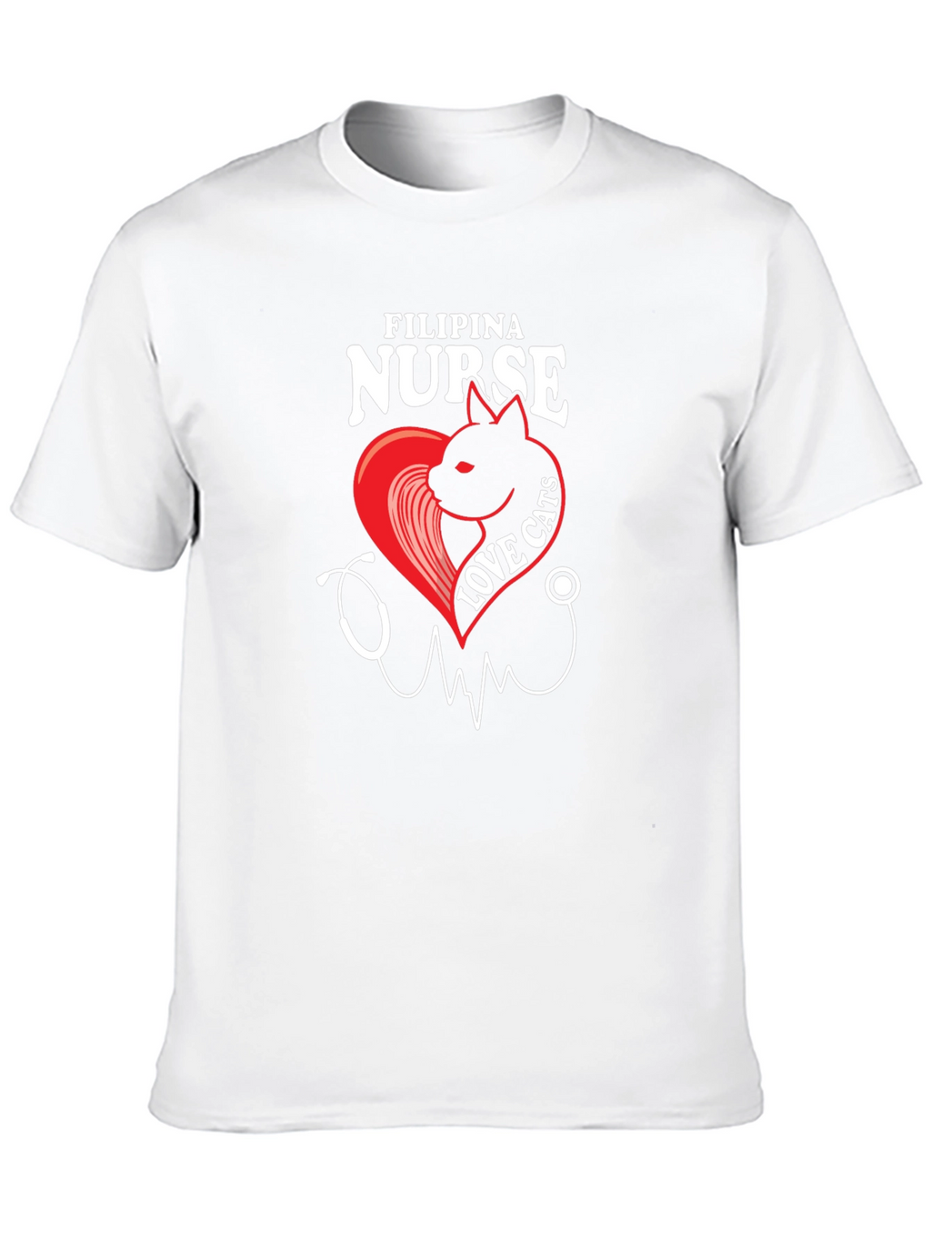 Filipina Nurse Love Cats Black T-Shirt