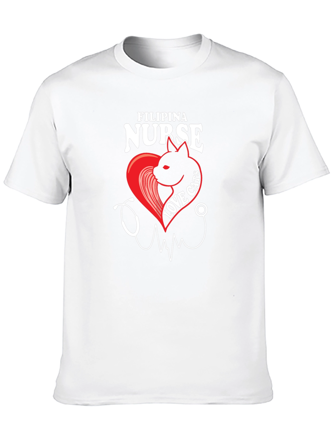 Filipina Nurse Love Cats Black T-Shirt