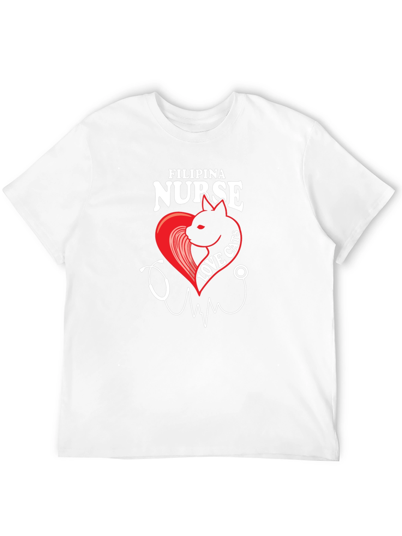 Filipina Nurse Love Cats Black T-Shirt