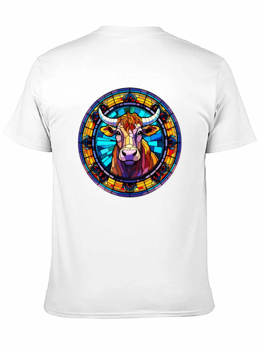 Stained Glass Cow Graphic Tee - Black