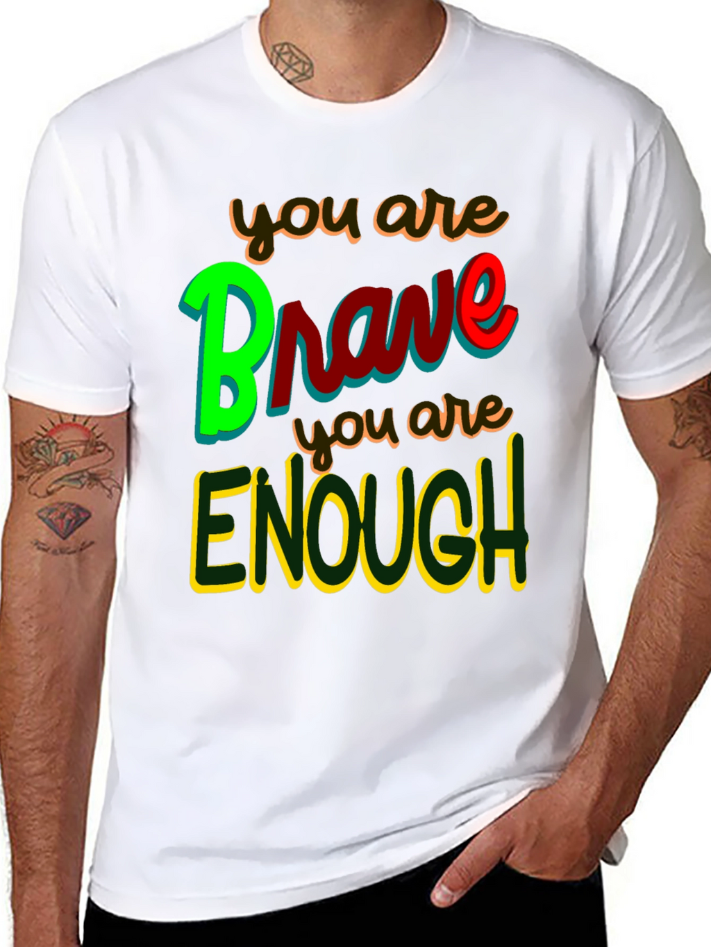 Brave & Enough Graphic Tee - Inspirational T-Shirt