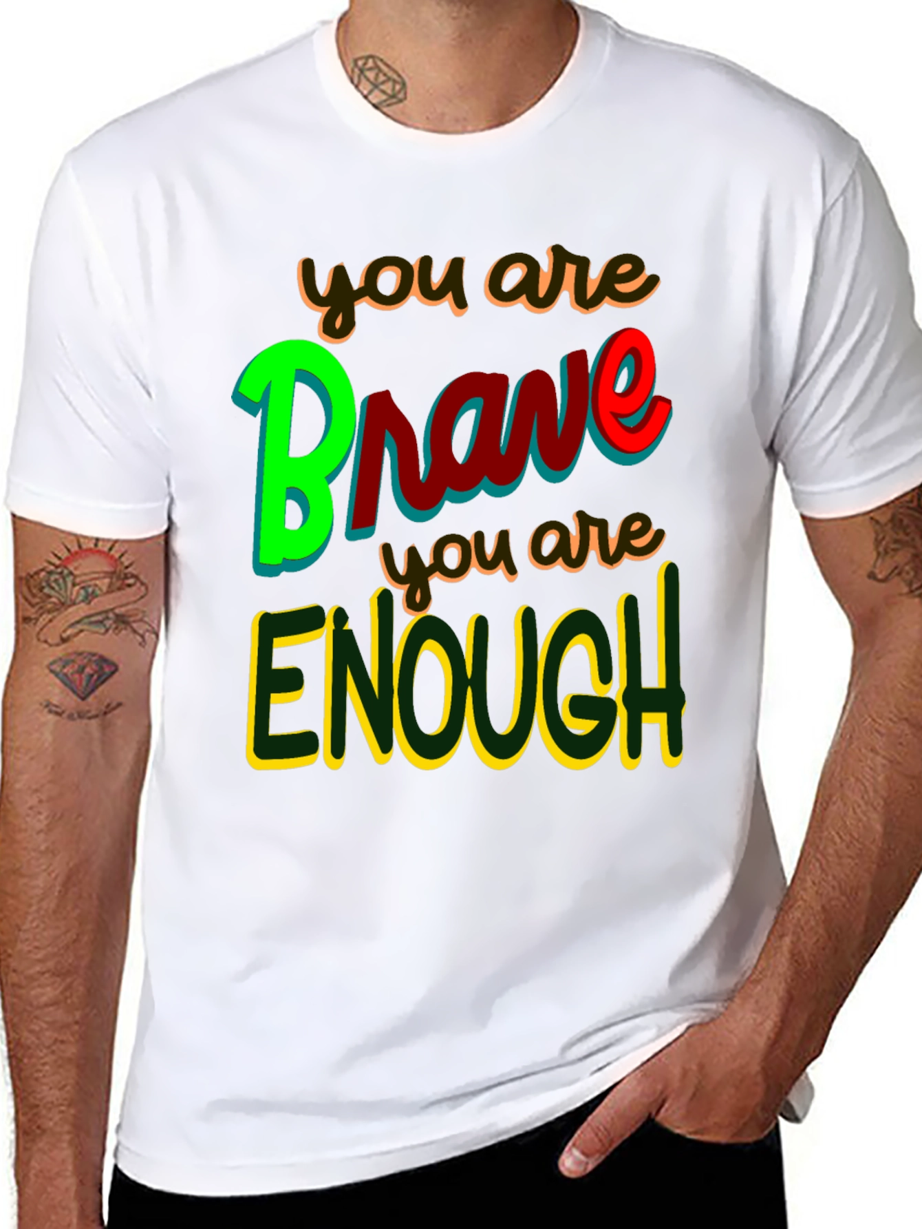 Brave & Enough Graphic Tee - Inspirational T-Shirt