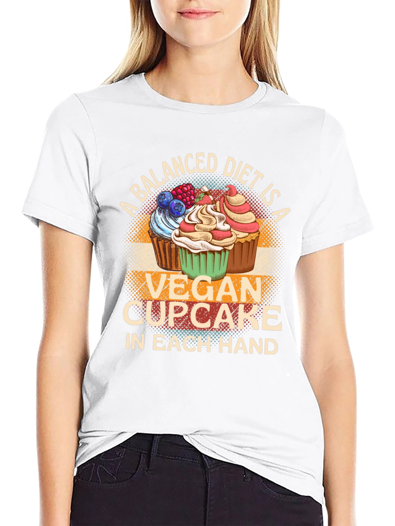Vegan Cupcake Balanced Diet T-Shirt
