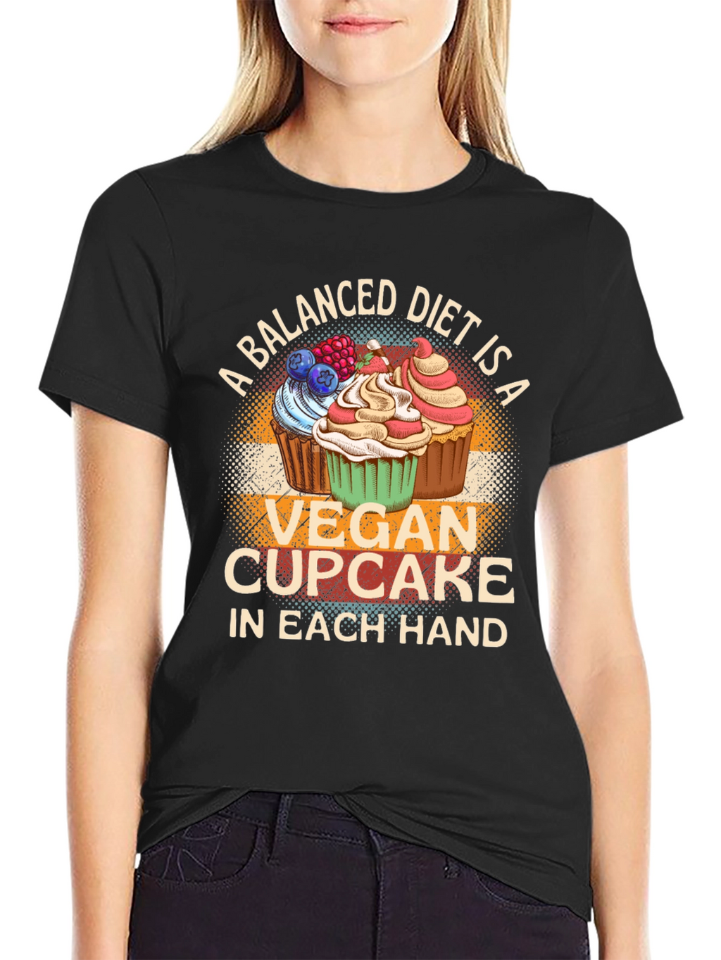 Vegan Cupcake Balanced Diet T-Shirt