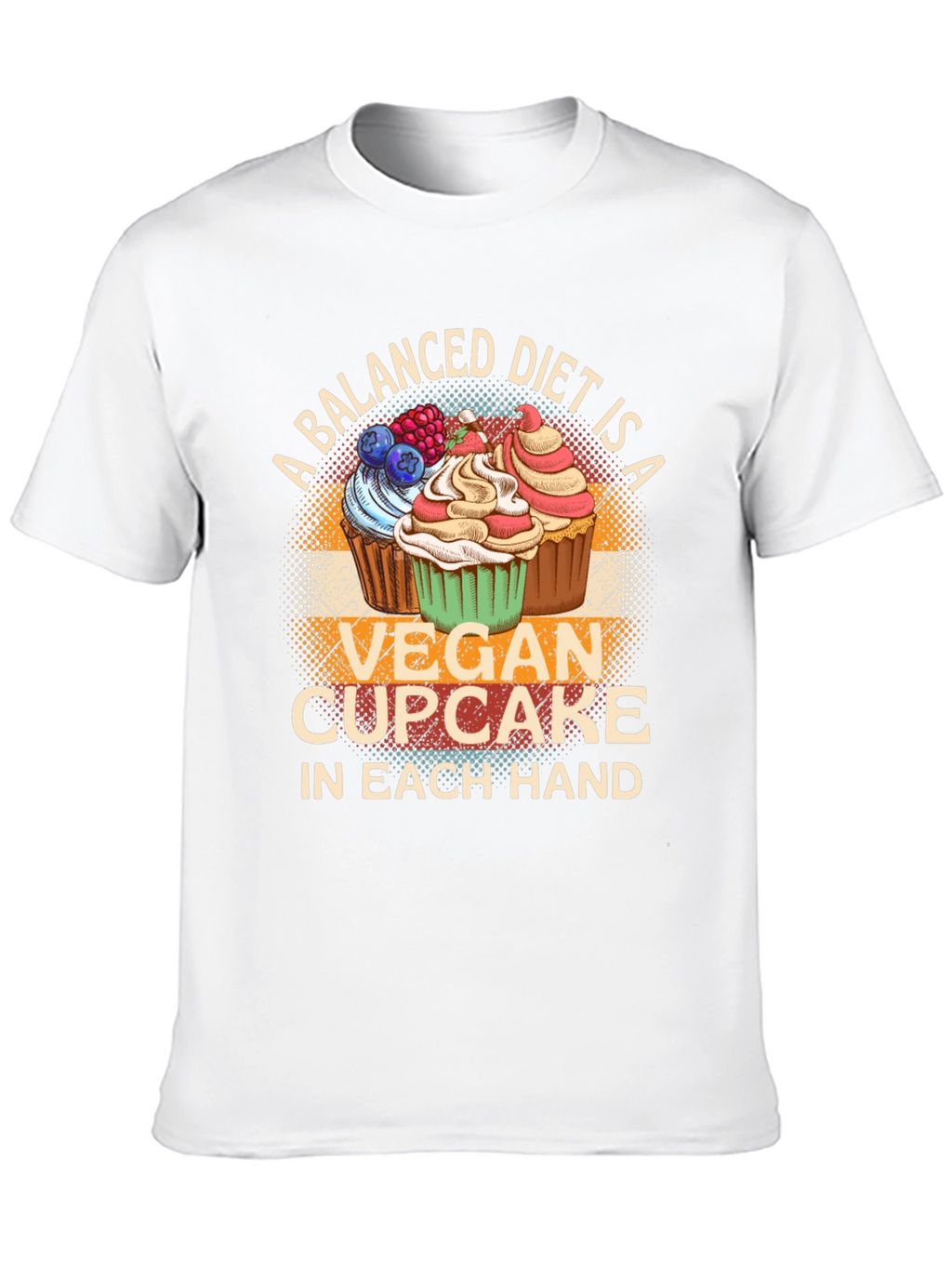 Vegan Cupcake Balanced Diet T-Shirt