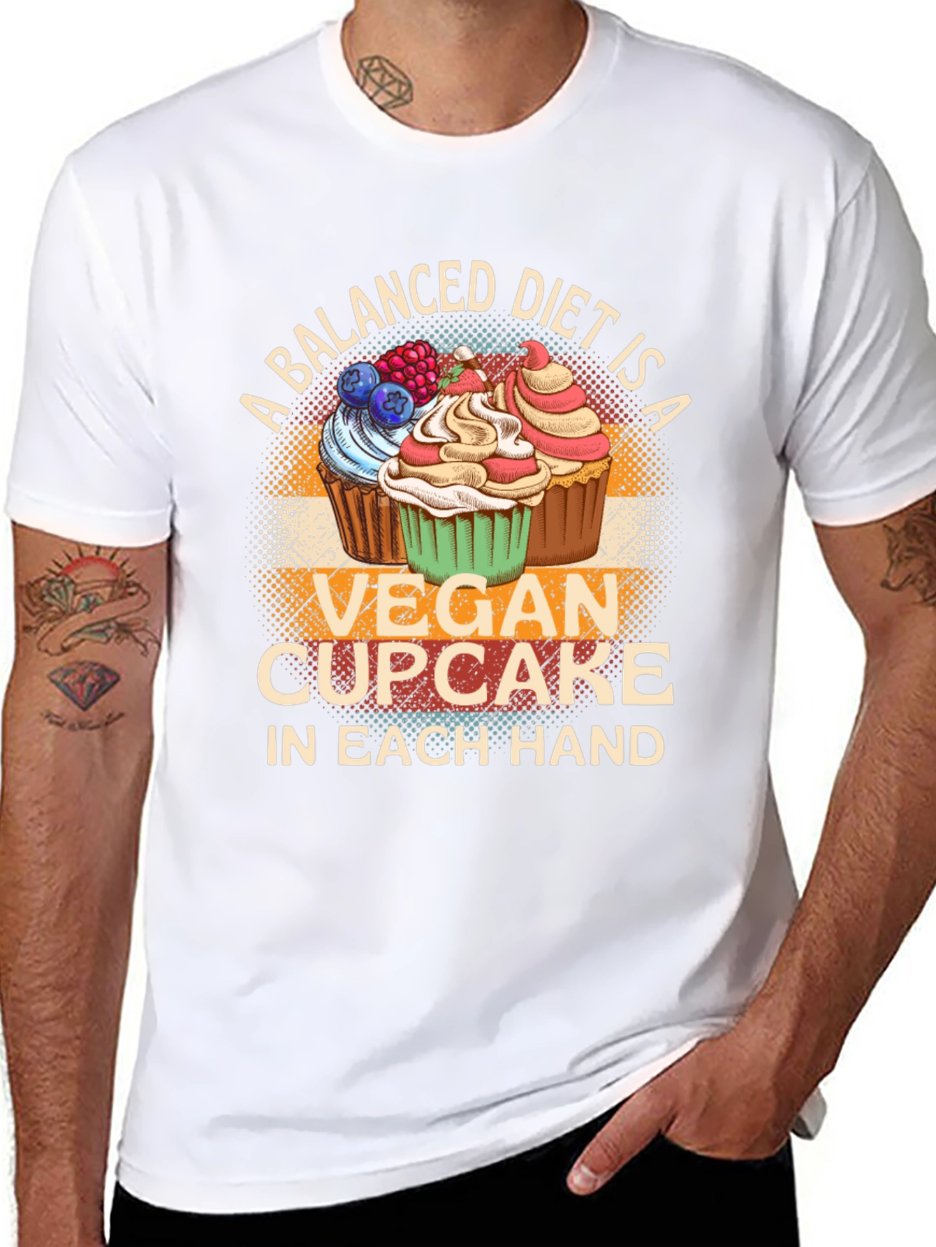 Vegan Cupcake Balanced Diet T-Shirt