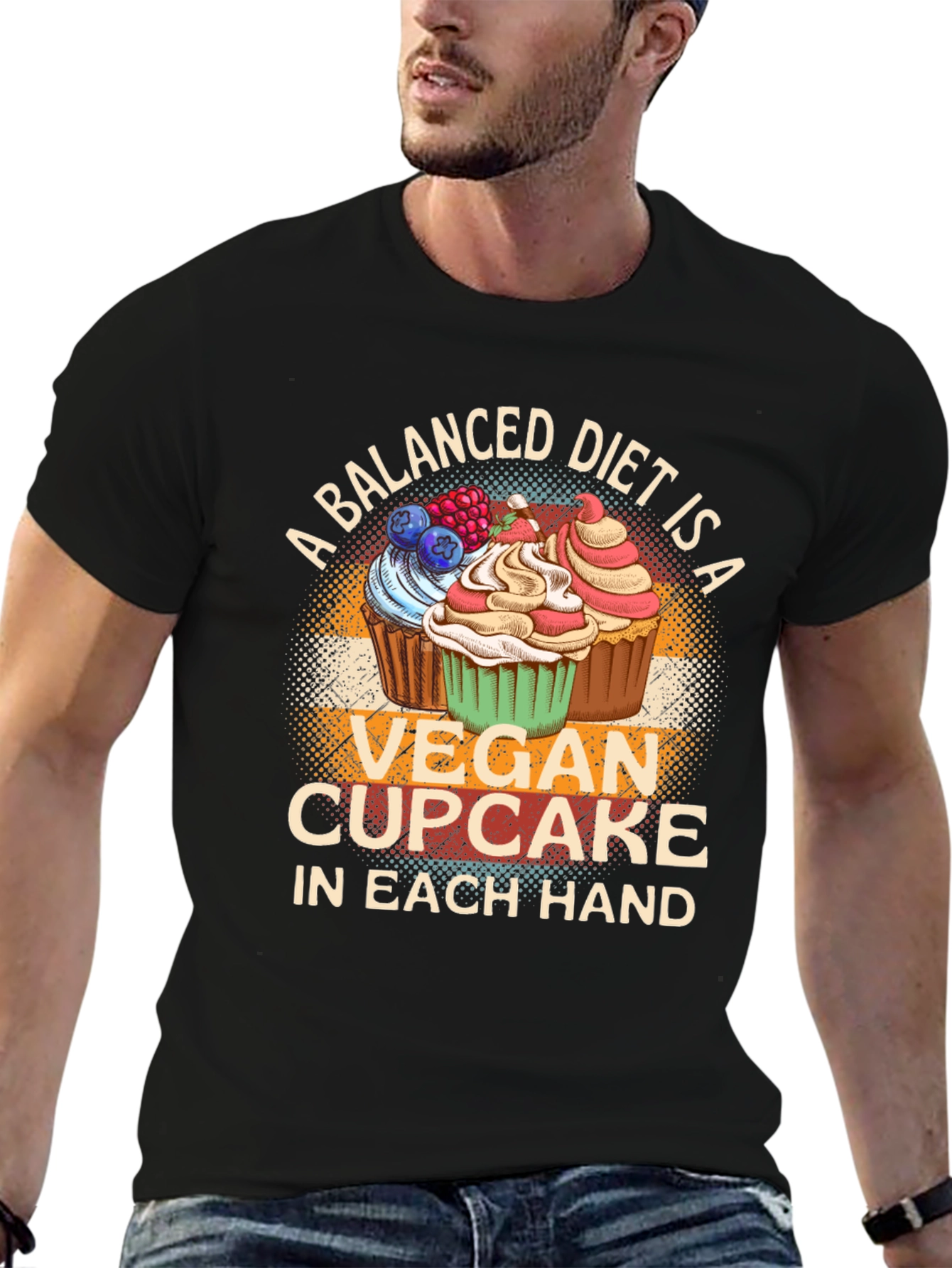 Vegan Cupcake Balanced Diet T-Shirt