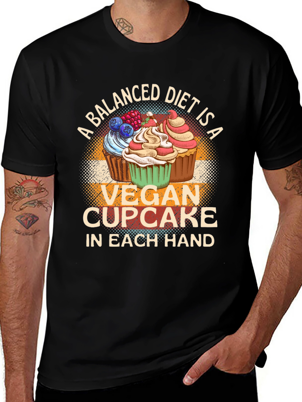 Vegan Cupcake Balanced Diet T-Shirt
