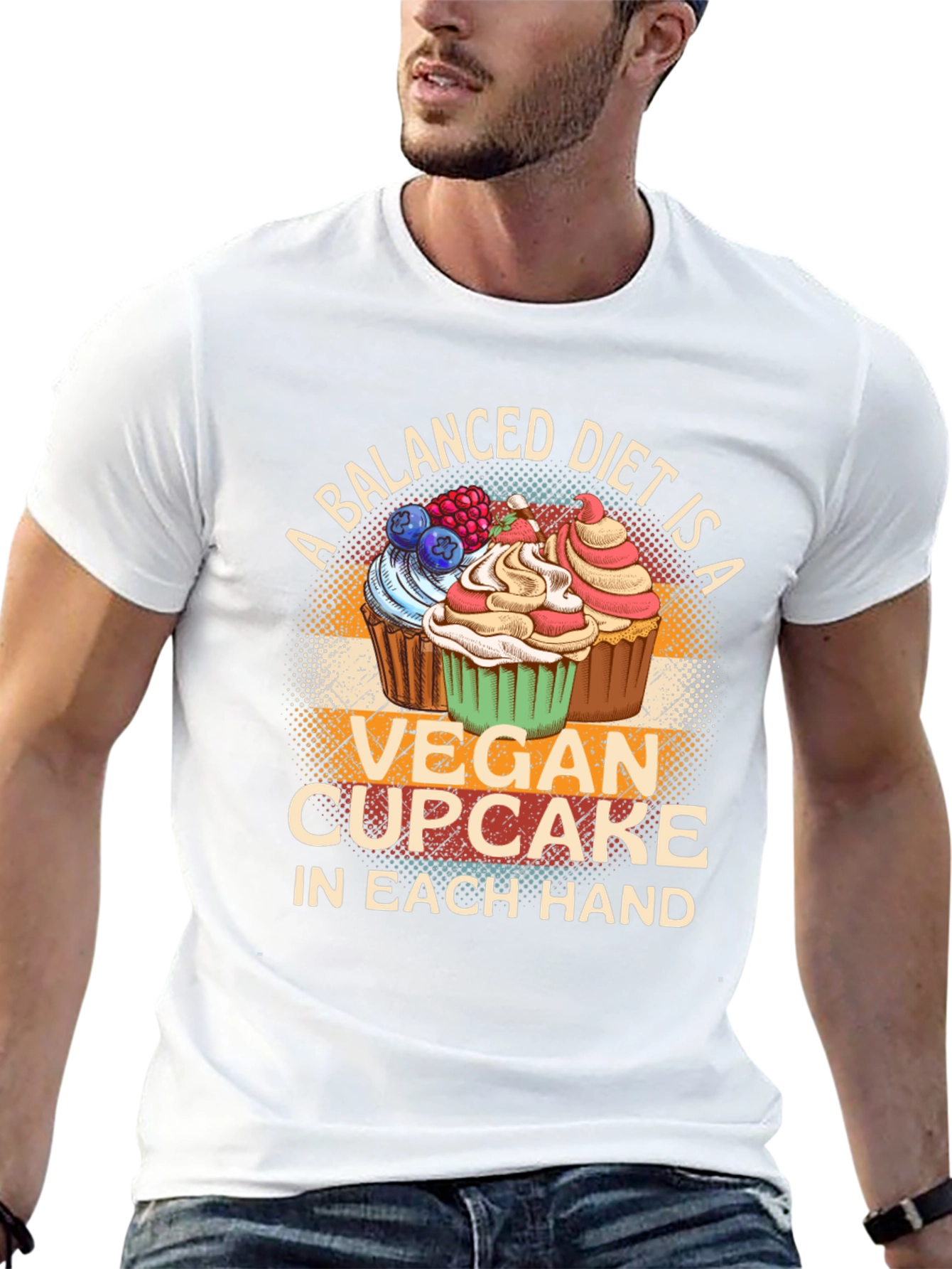 Vegan Cupcake Balanced Diet T-Shirt