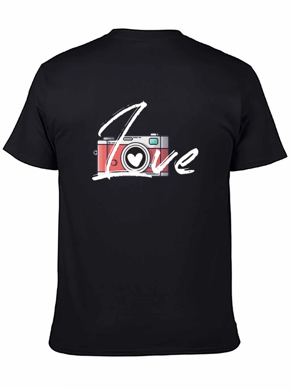 Love Camera T-Shirt - Black Cotton Graphic Tee