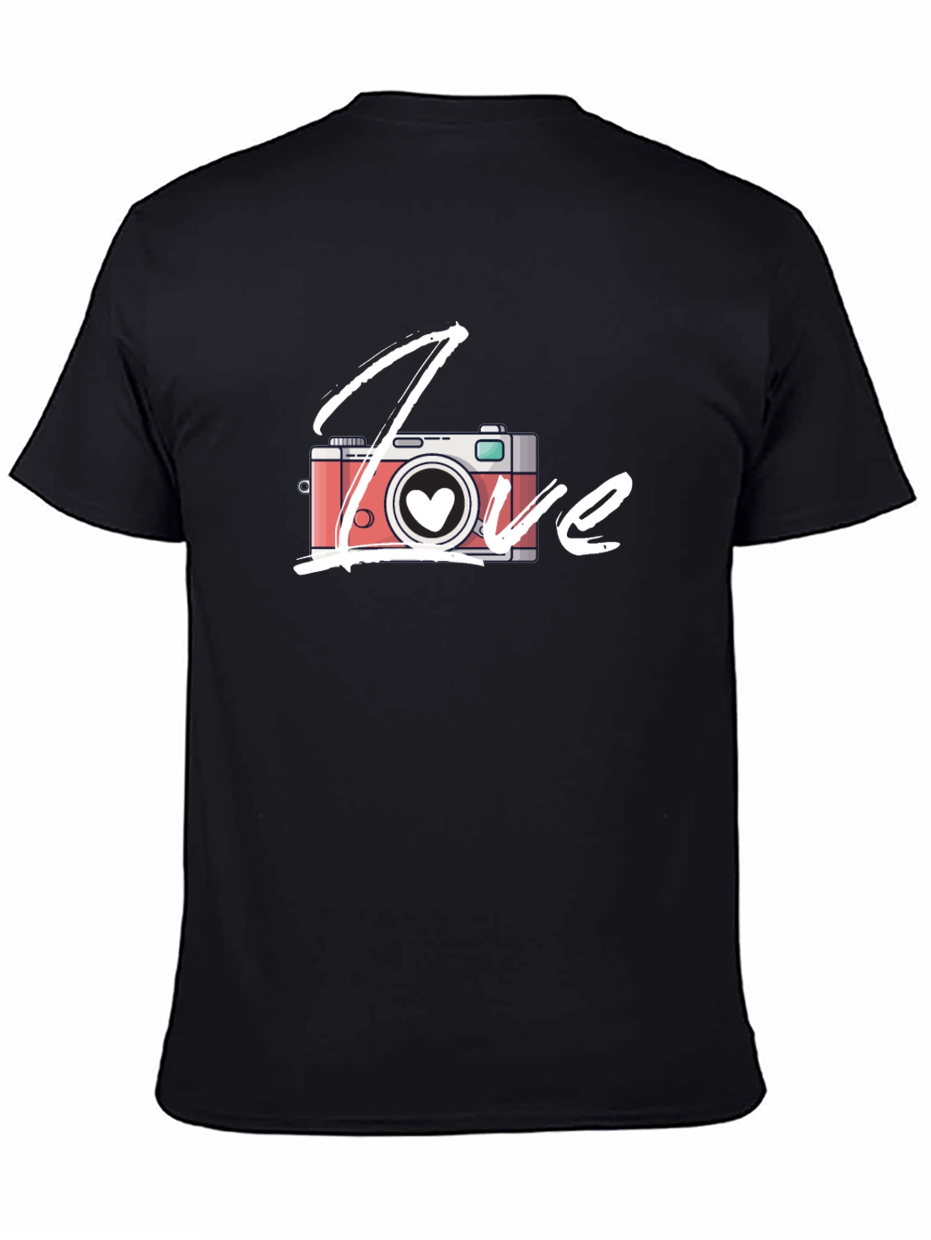 Love Camera T-Shirt - Black Cotton Graphic Tee