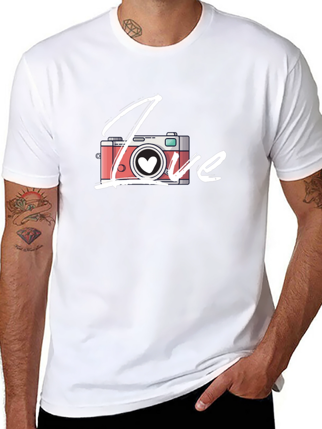 Love Camera T-Shirt - Black Cotton Graphic Tee