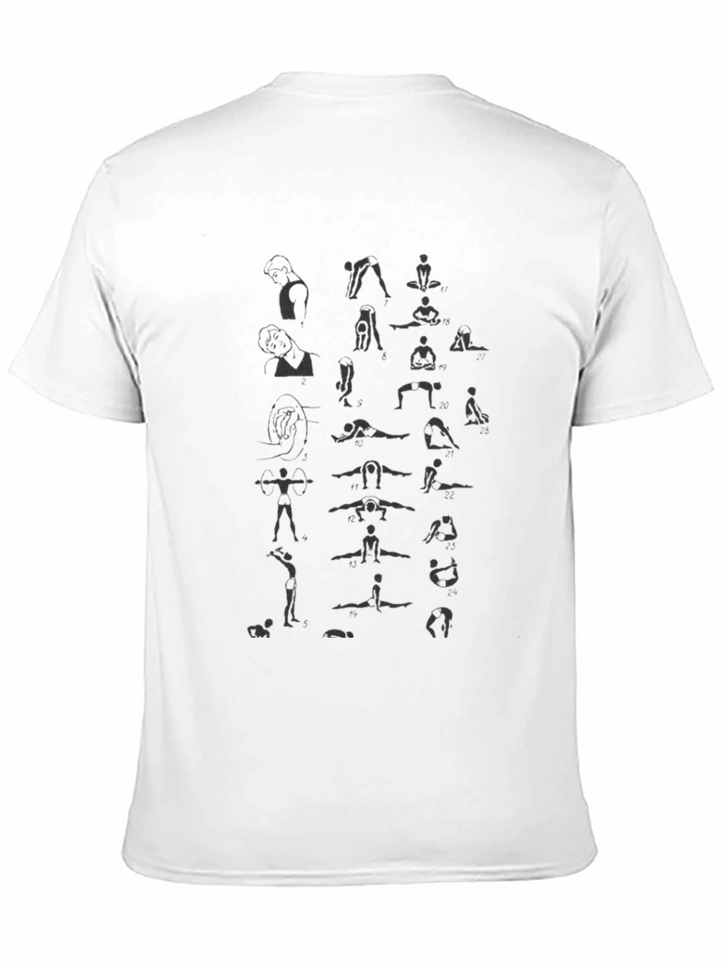 Yoga Pose Print Black T-Shirt