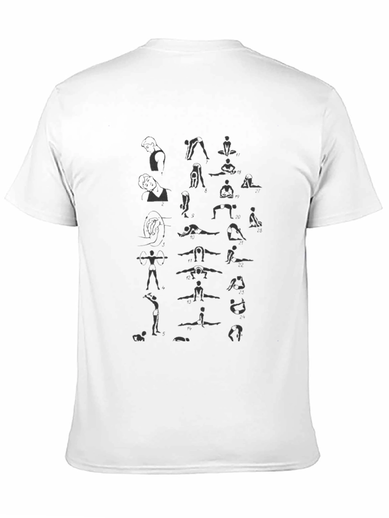 Yoga Pose Print Black T-Shirt