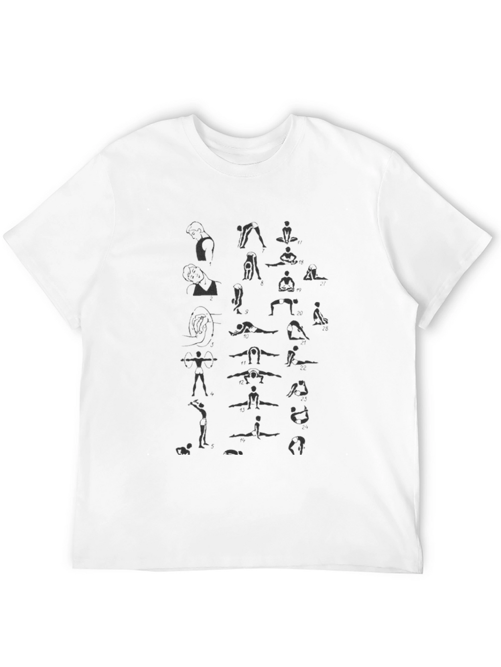 Yoga Pose Print Black T-Shirt