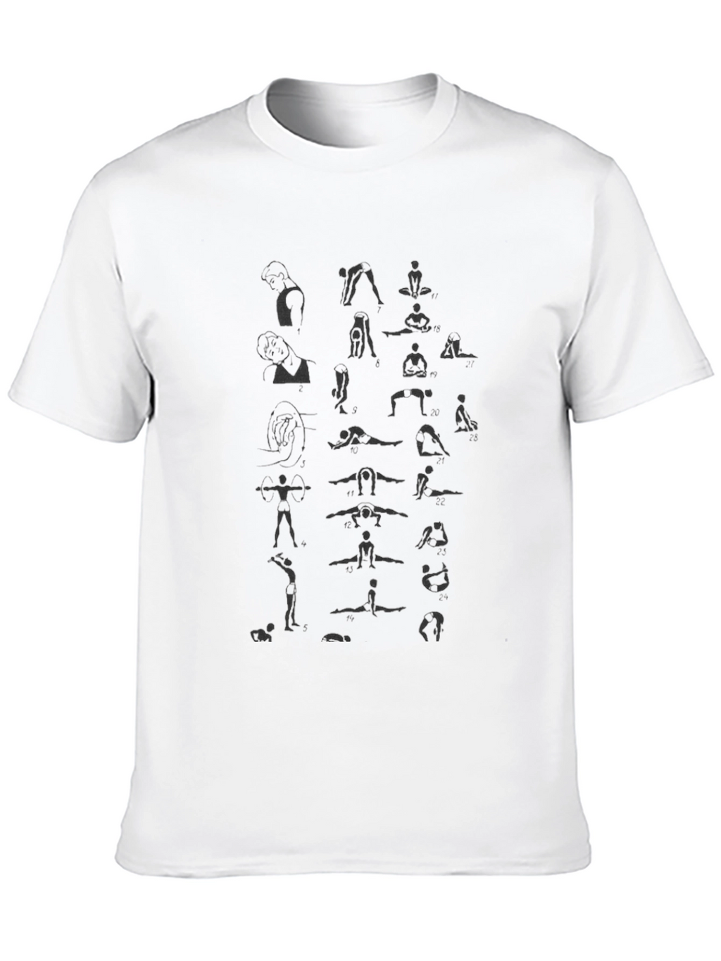 Yoga Pose Print Black T-Shirt
