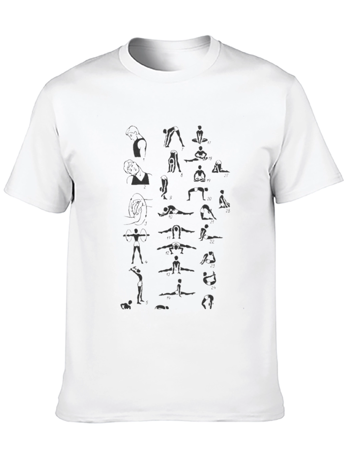 Yoga Pose Print Black T-Shirt