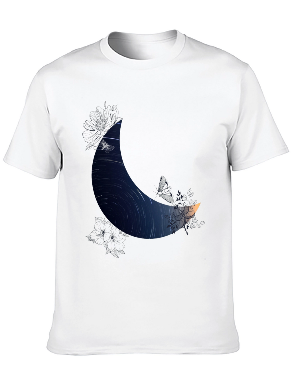 Crescent Moon Starry Night Graphic Tee
