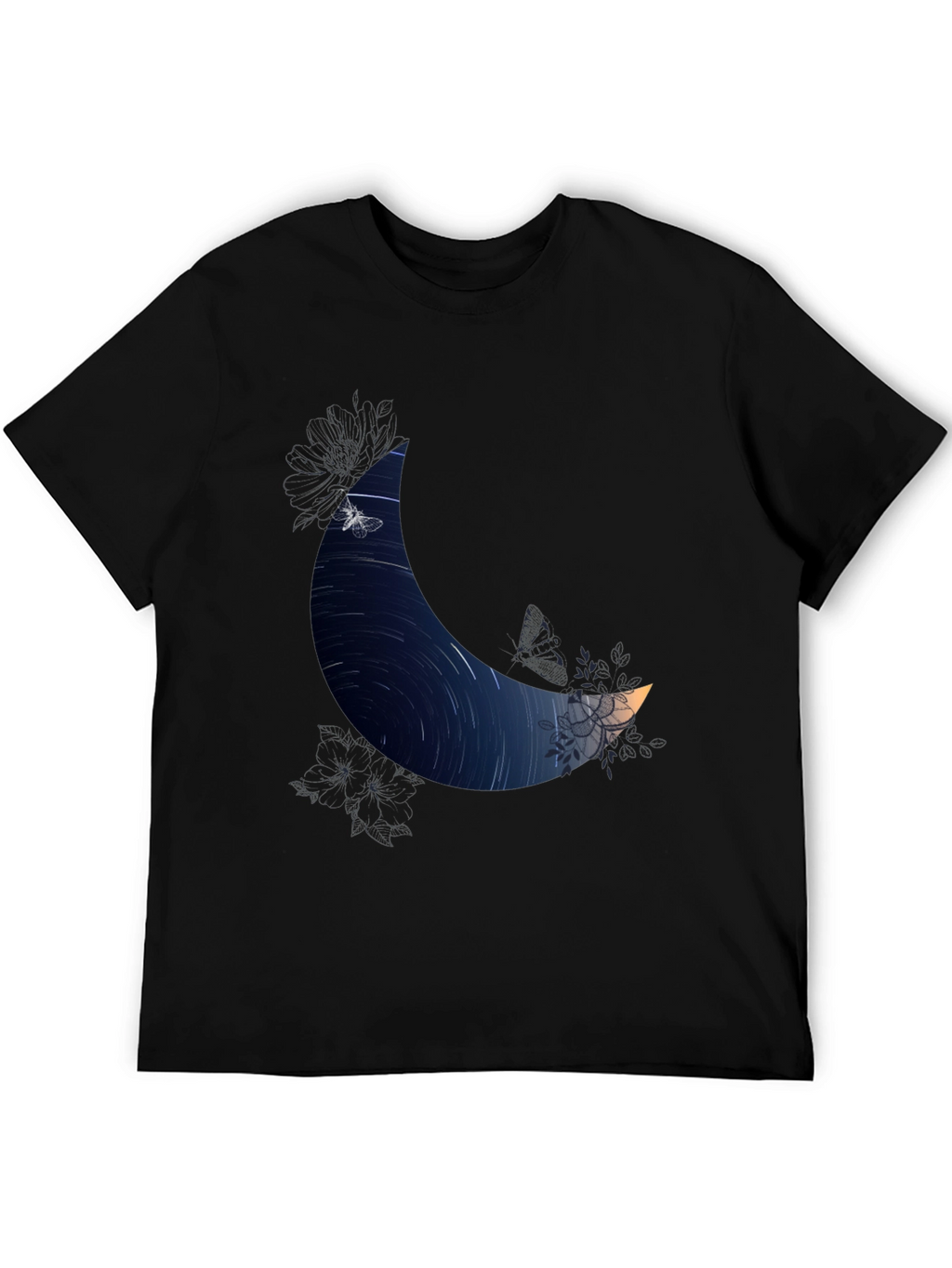 Crescent Moon Starry Night Graphic Tee