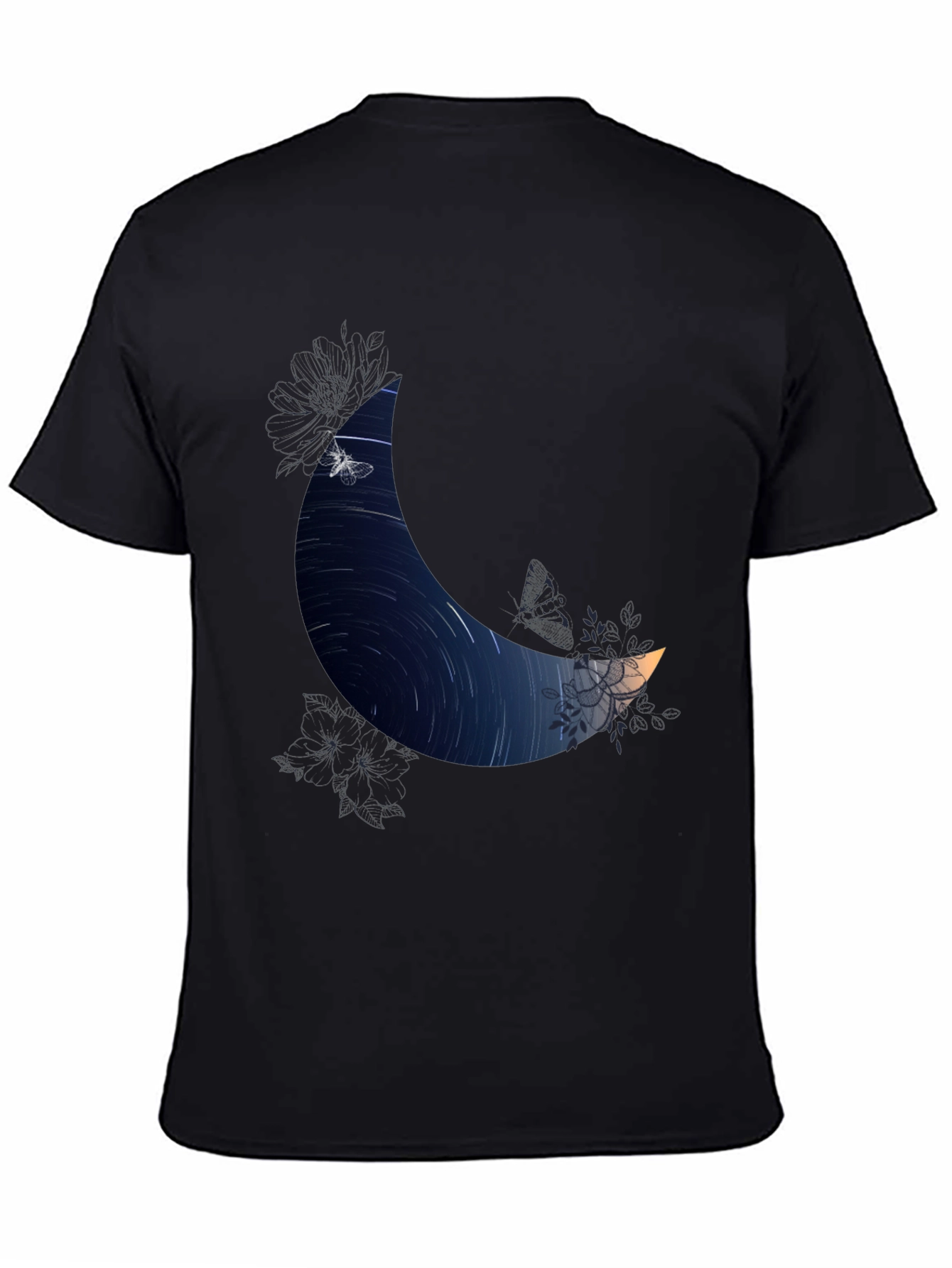 Crescent Moon Starry Night Graphic Tee