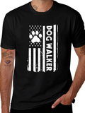 Dog Walker Flag Graphic Tee - USA Pride