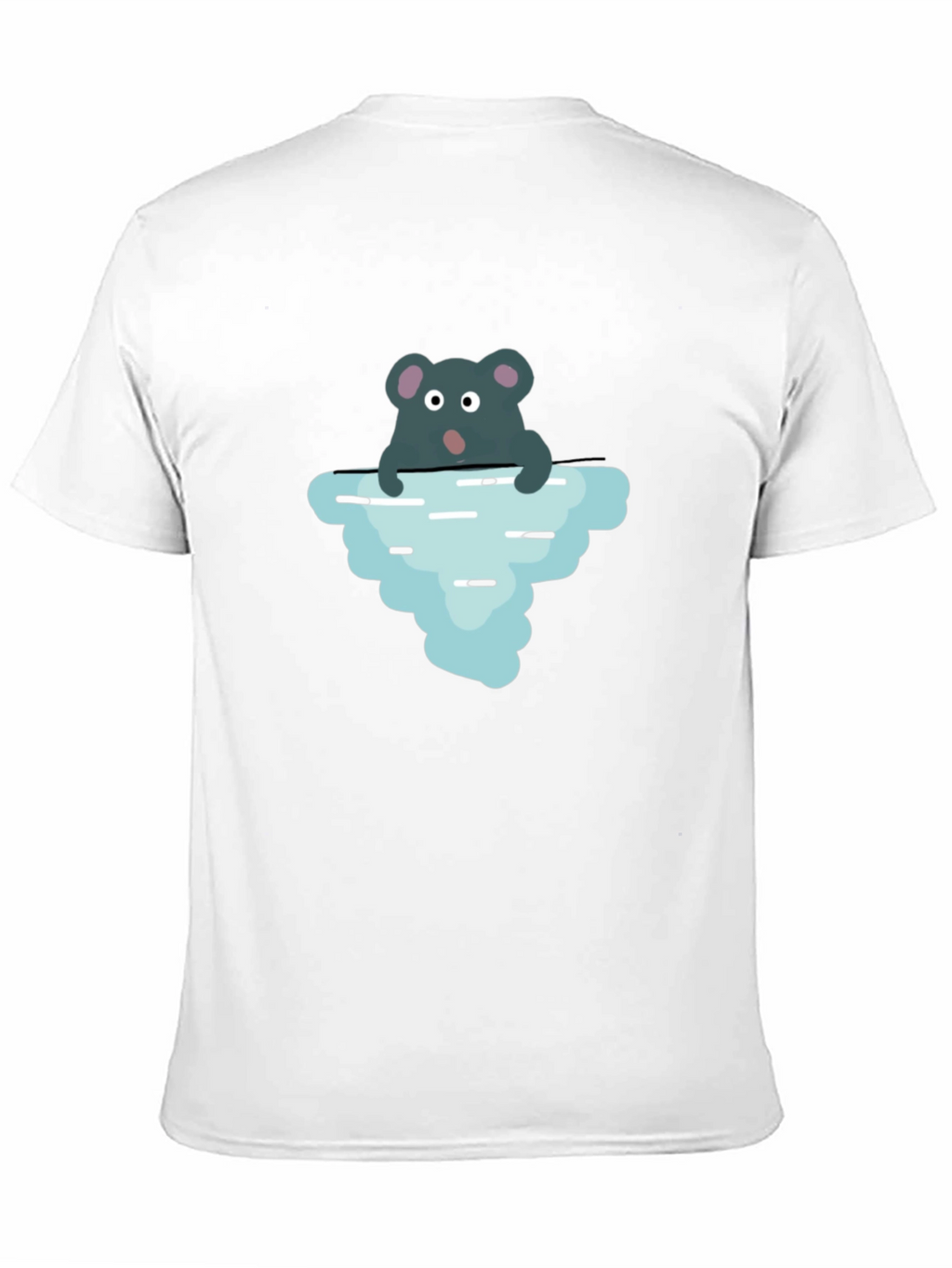 Cartoon Rat Iceberg Black T-Shirt
