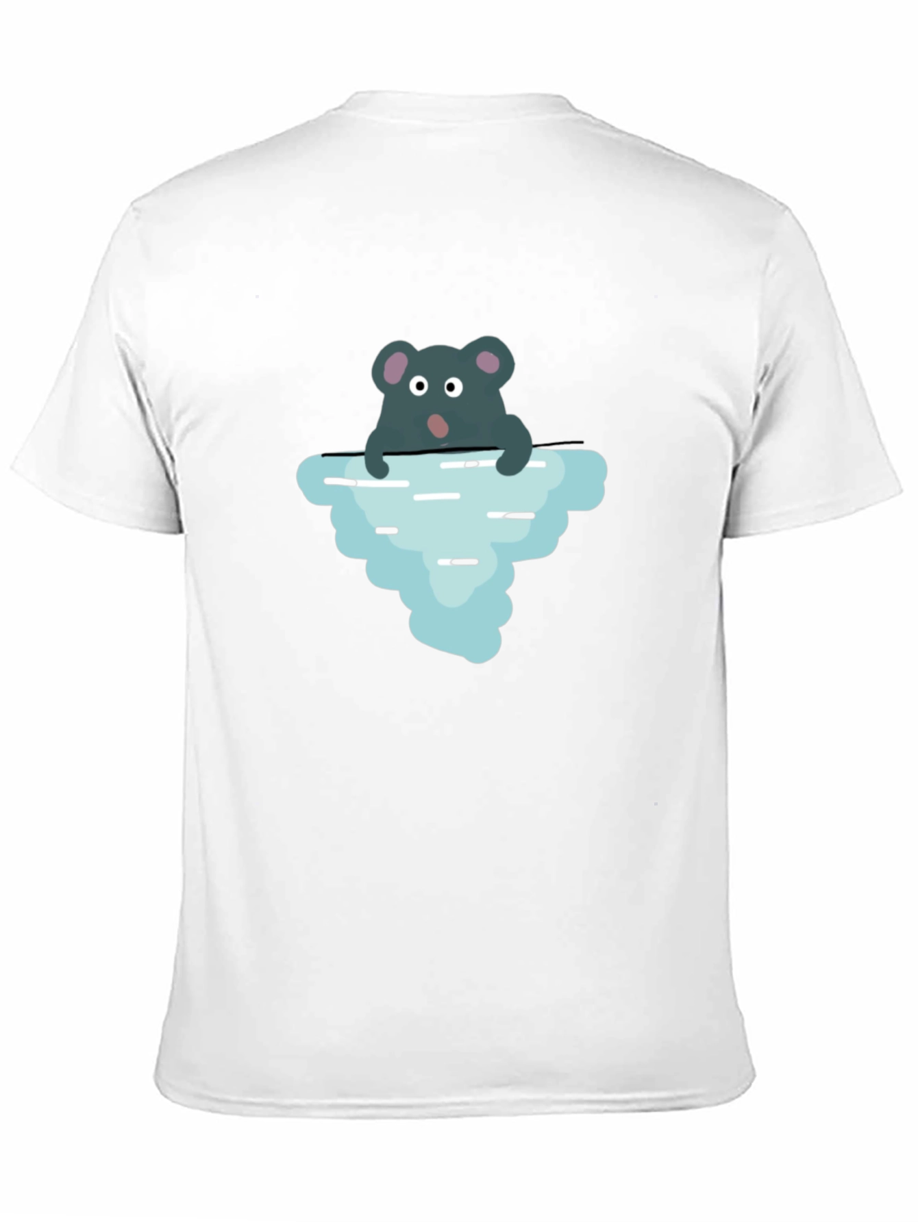 Cartoon Rat Iceberg Black T-Shirt