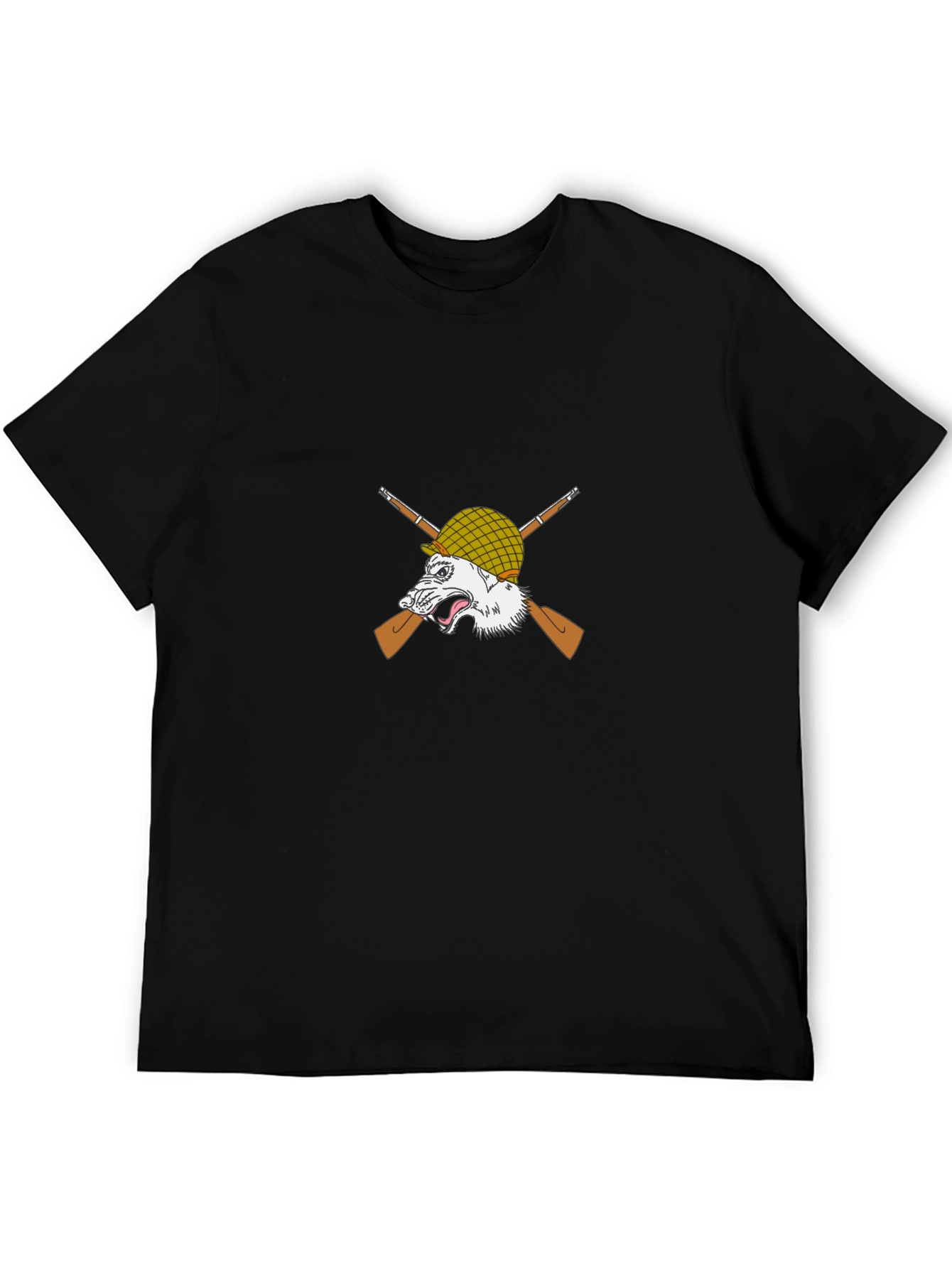 Wolf Warrior Graphic Tee - Black Cotton T-Shirt