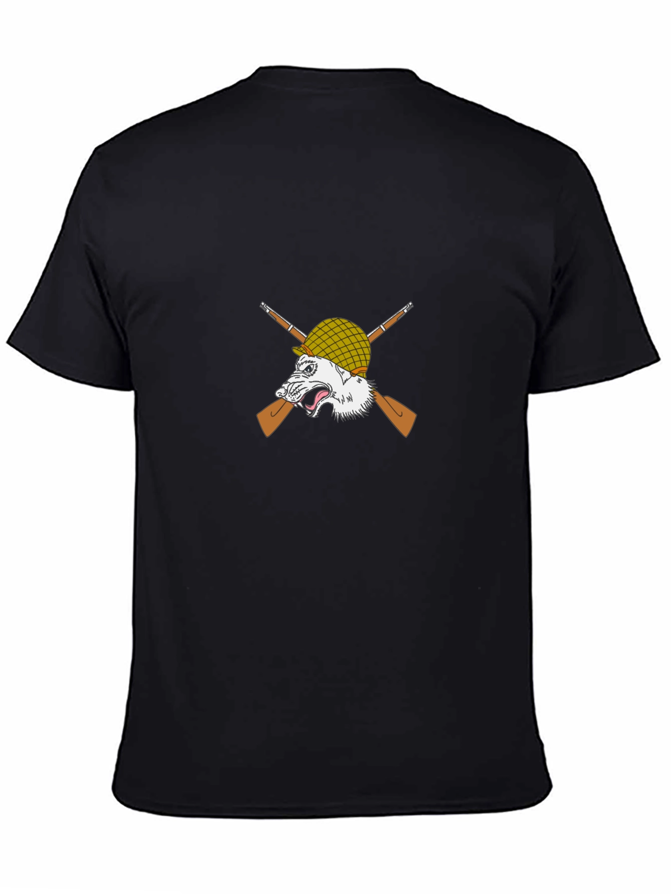 Wolf Warrior Graphic Tee - Black Cotton T-Shirt