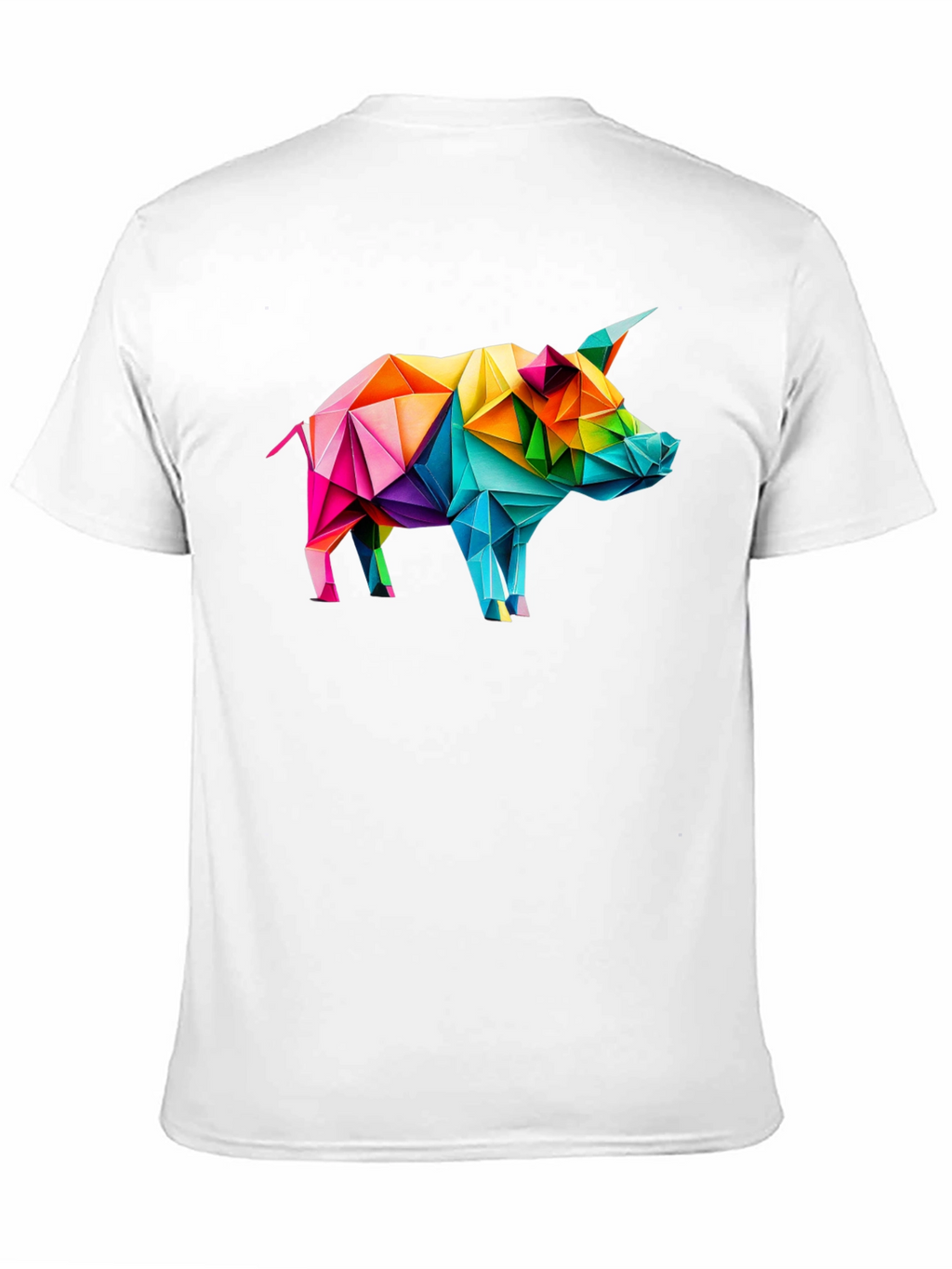 Geometric Pig Graphic Tee - Black Unisex T-Shirt