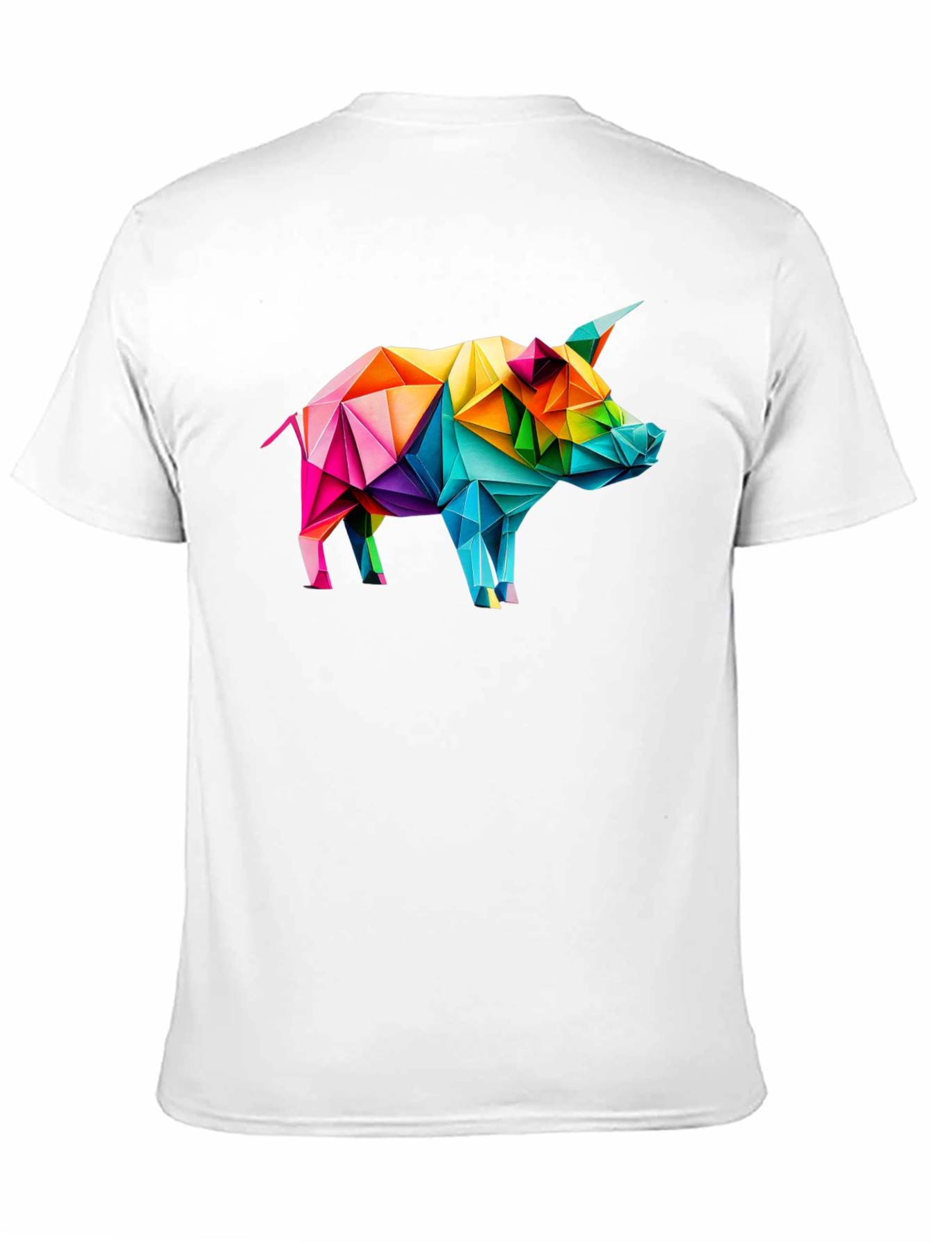 Geometric Pig Graphic Tee - Black Unisex T-Shirt