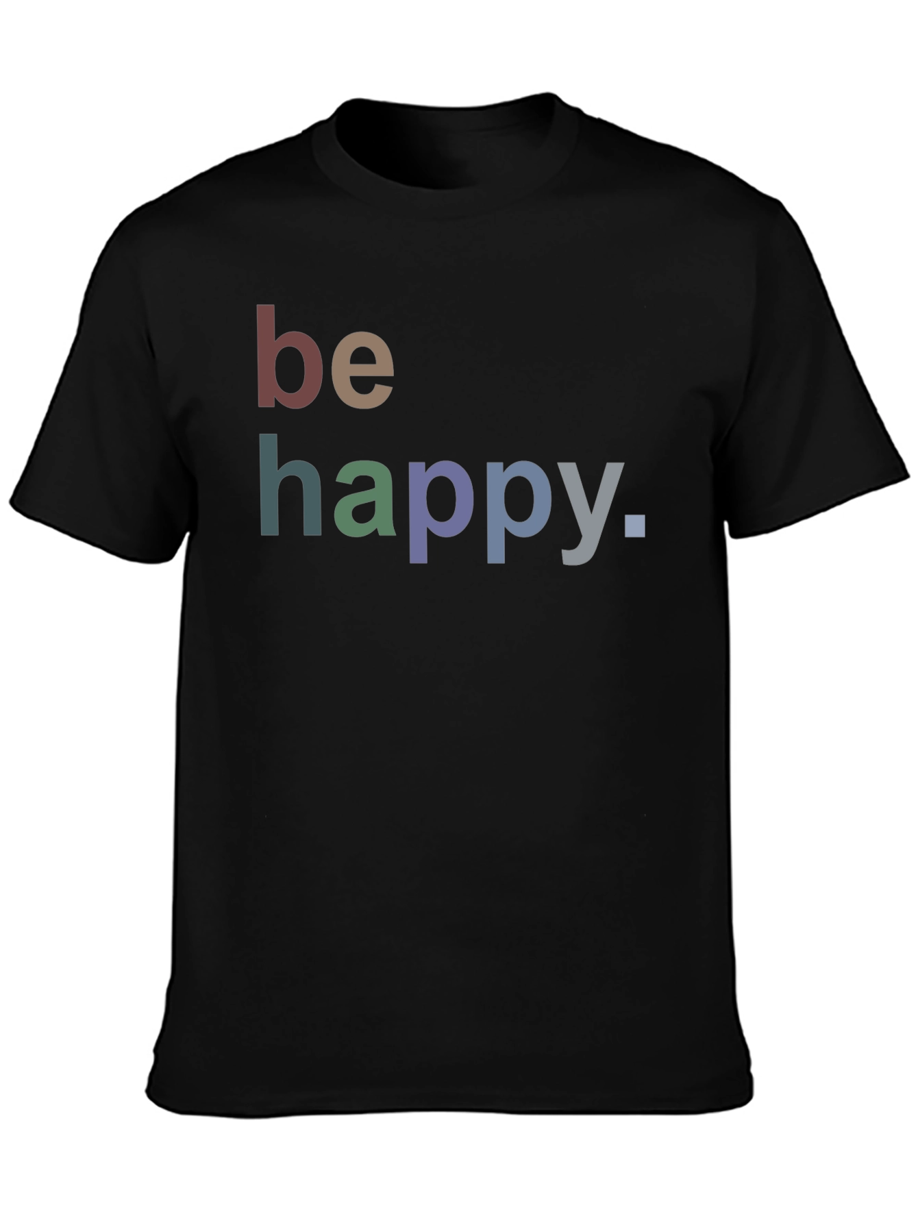 Be Happy Graphic Tee - Stylish & Comfortable Black T-Shirt