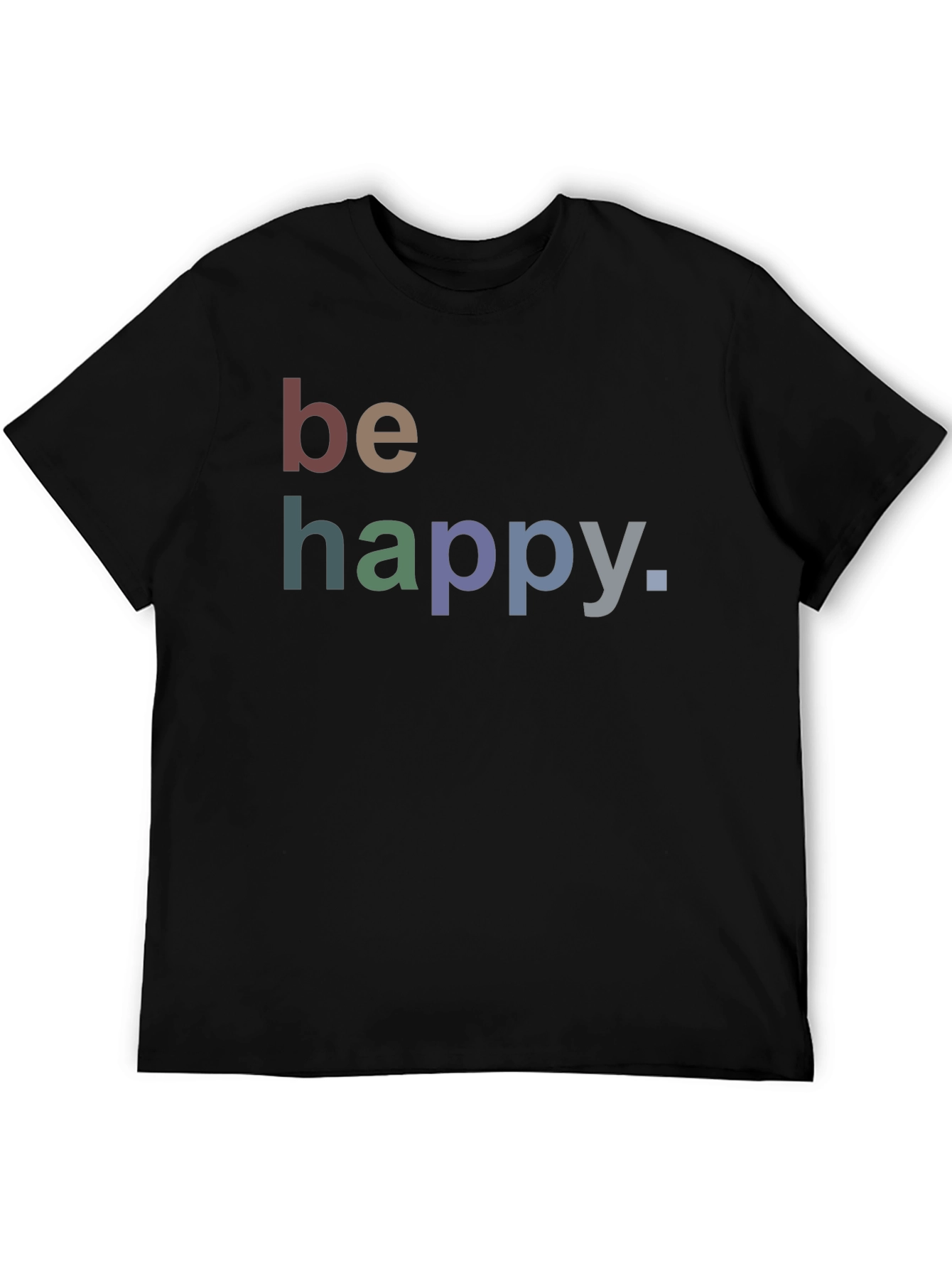 Be Happy Graphic Tee - Stylish & Comfortable Black T-Shirt