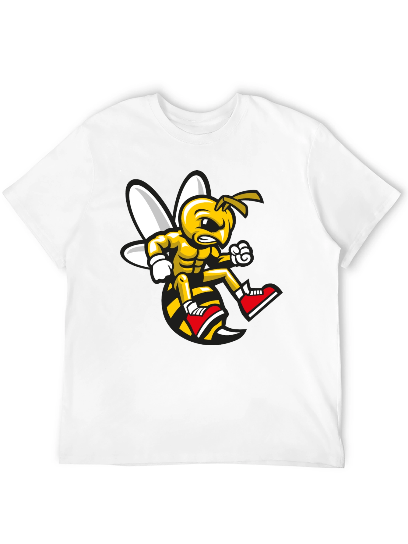 Angry Bee Graphic Tee - Black Cotton Shirt