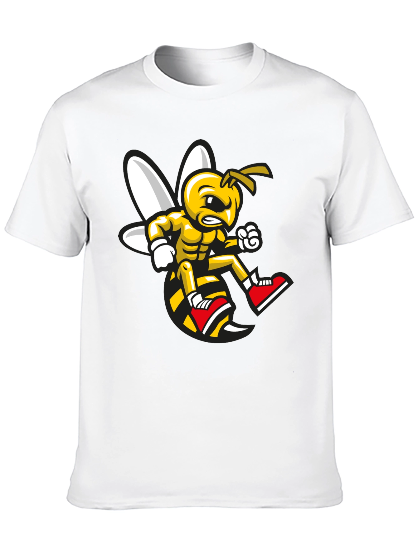 Angry Bee Graphic Tee - Black Cotton Shirt