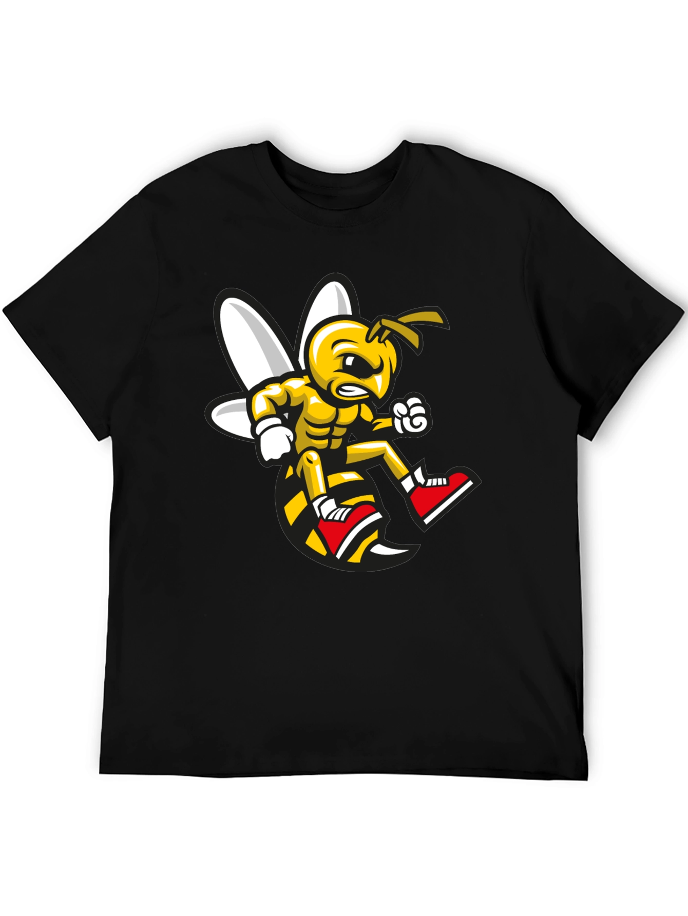 Angry Bee Graphic Tee - Black Cotton Shirt