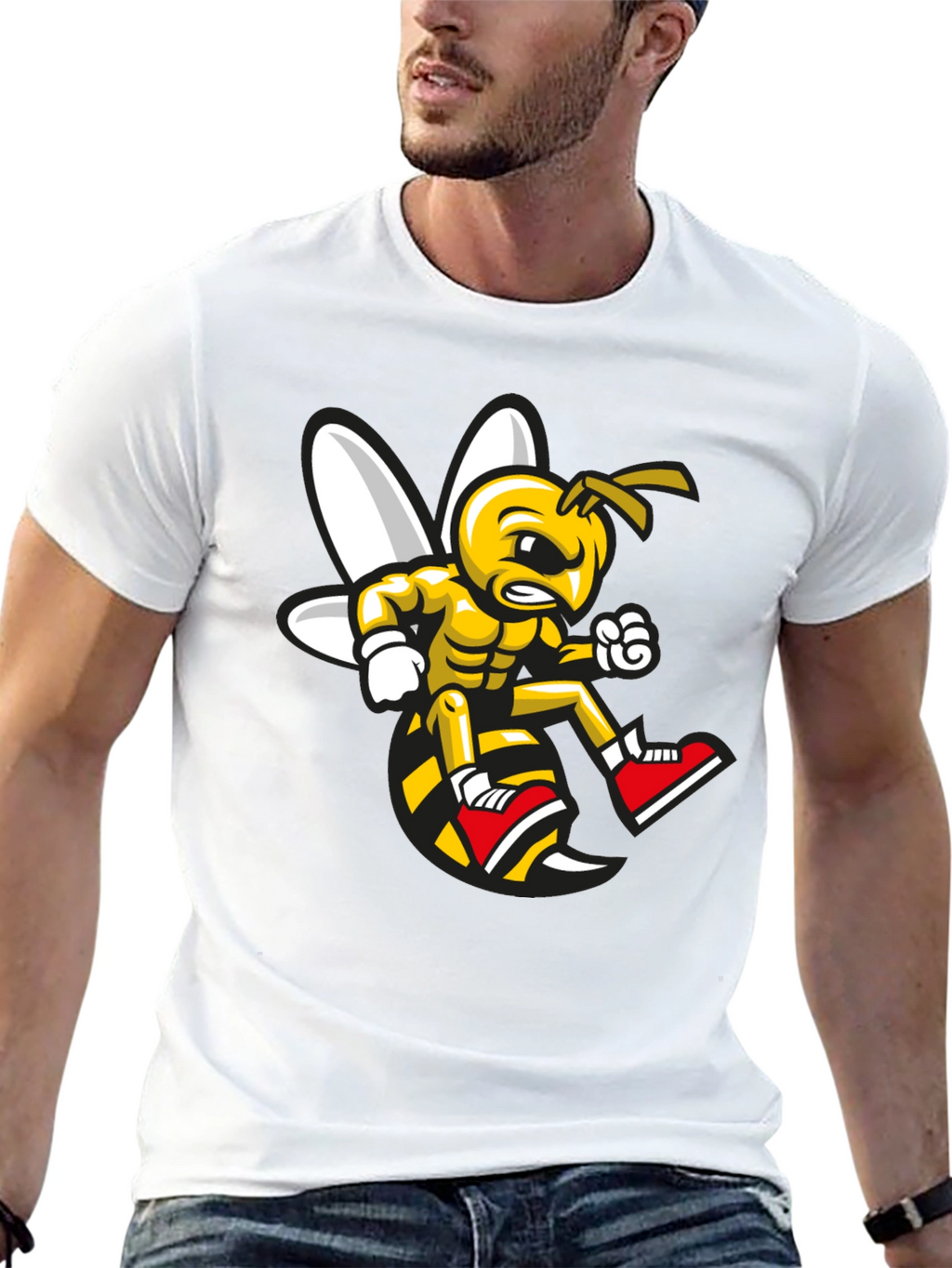 Angry Bee Graphic Tee - Black Cotton Shirt