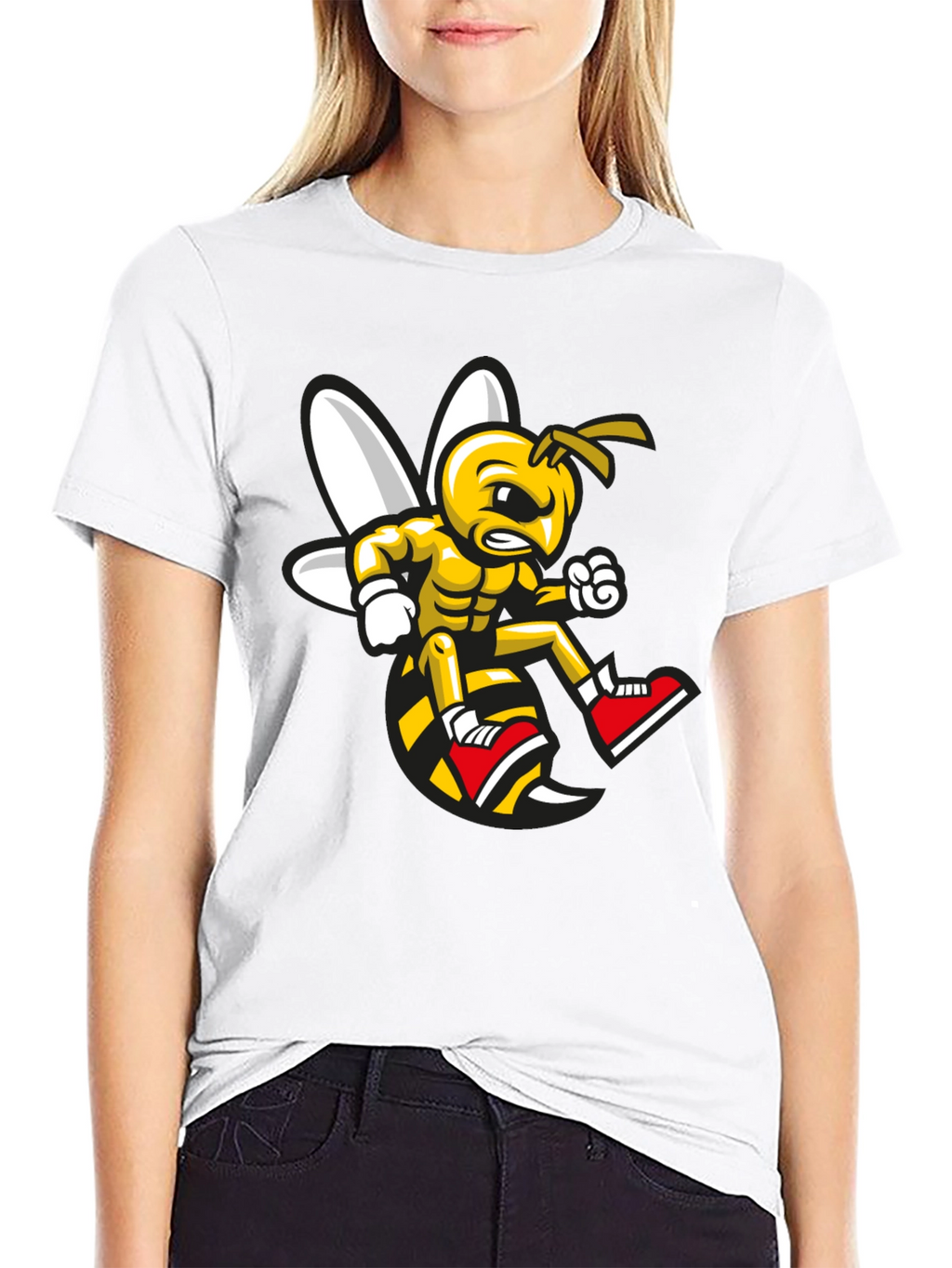 Angry Bee Graphic Tee - Black Cotton Shirt