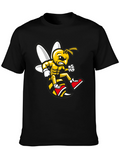 Angry Bee Graphic Tee - Black Cotton Shirt