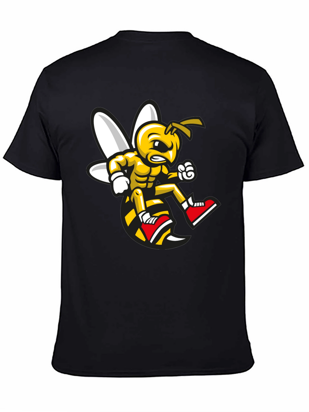 Angry Bee Graphic Tee - Black Cotton Shirt