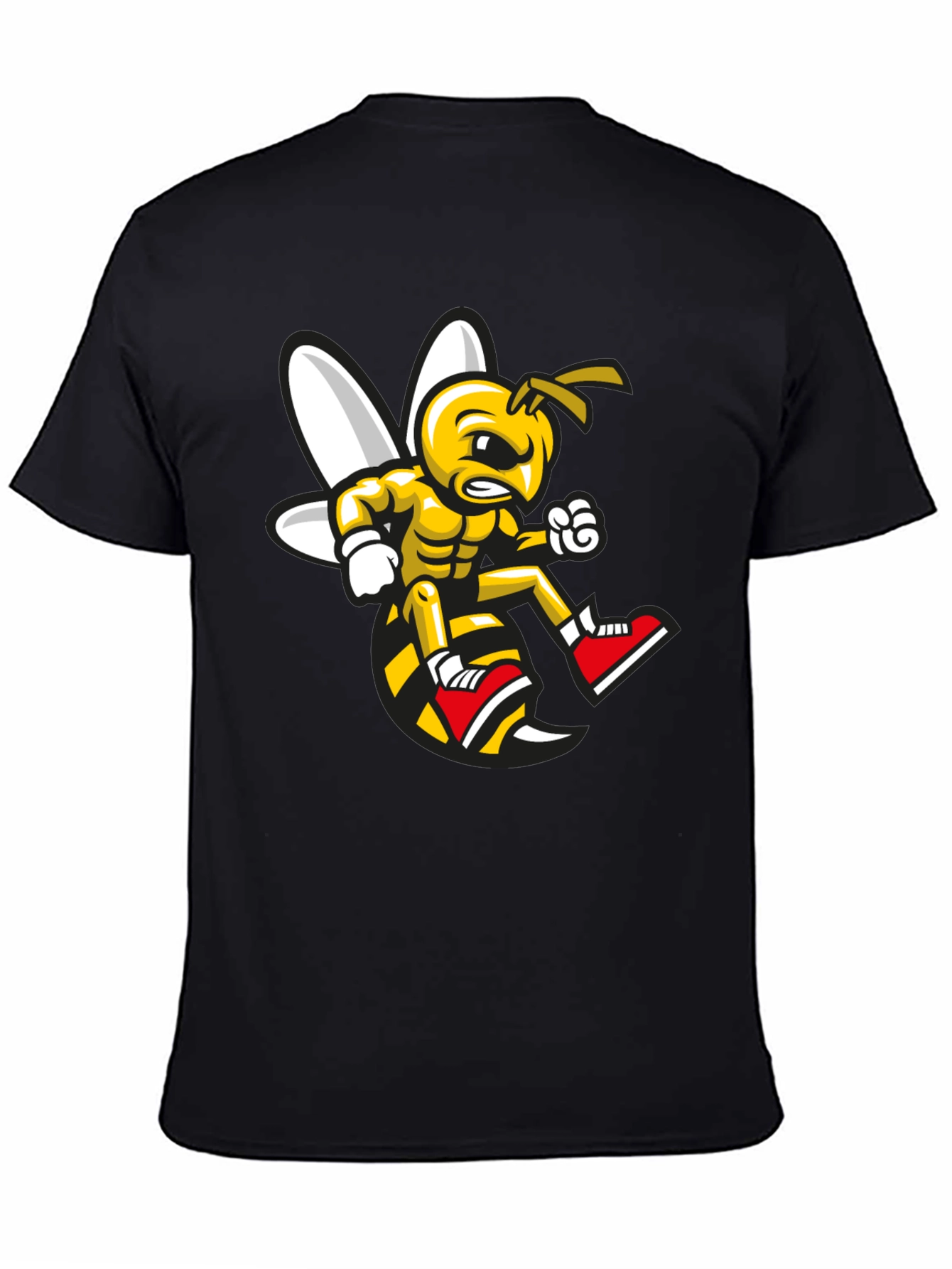 Angry Bee Graphic Tee - Black Cotton Shirt
