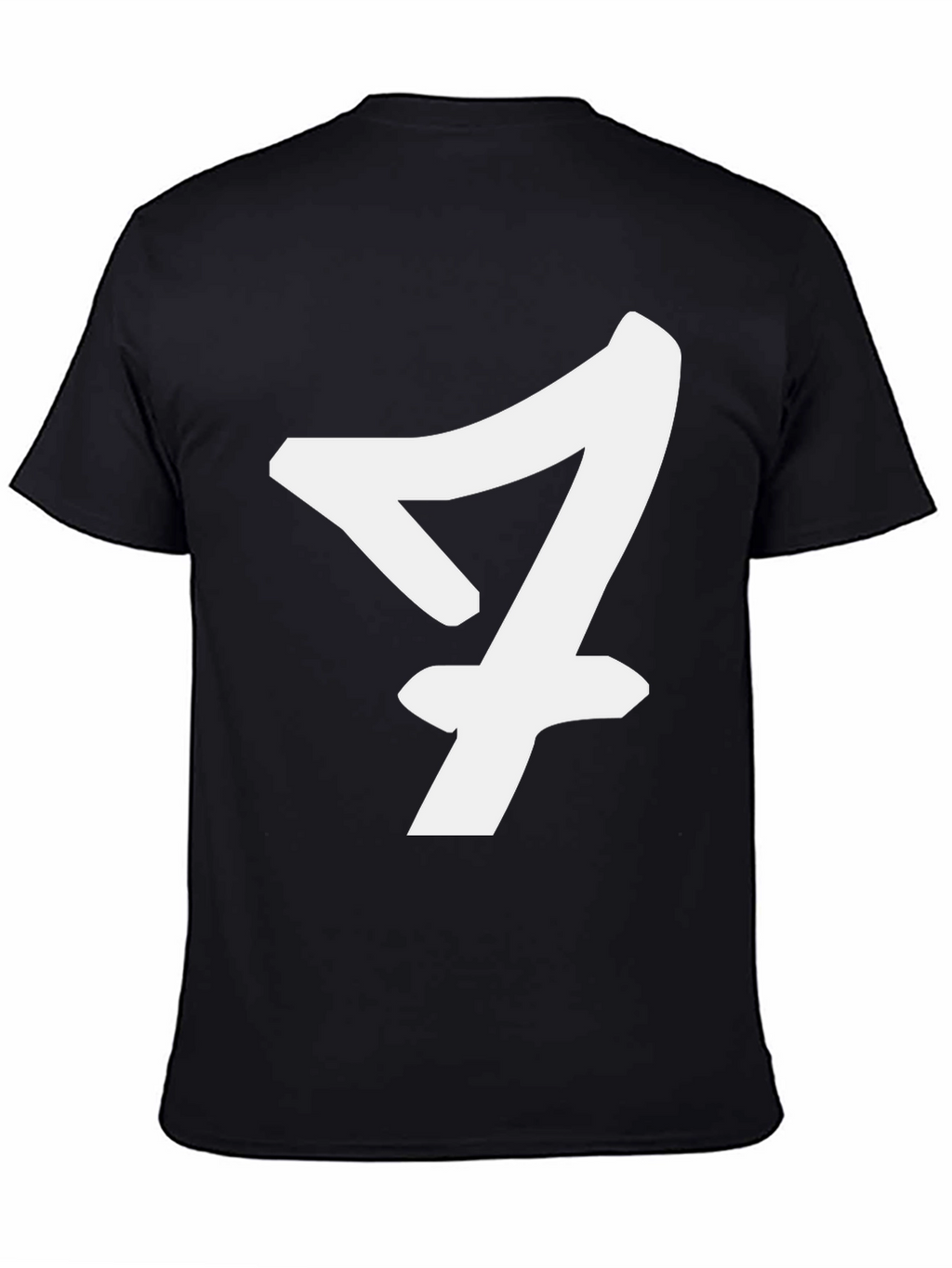 Bold Number Seven Graphic Tee - Black Cotton