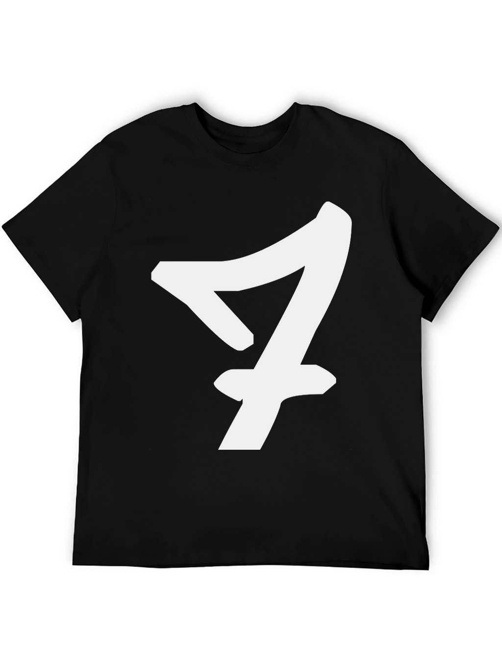 Bold Number Seven Graphic Tee - Black Cotton