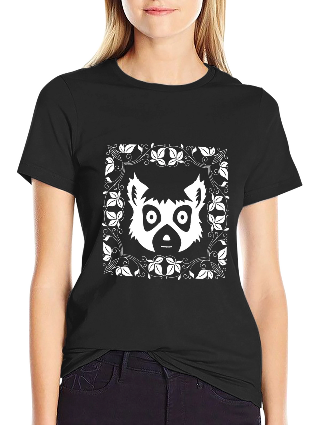 Lemur Graphic Tee - Black Cotton Blend