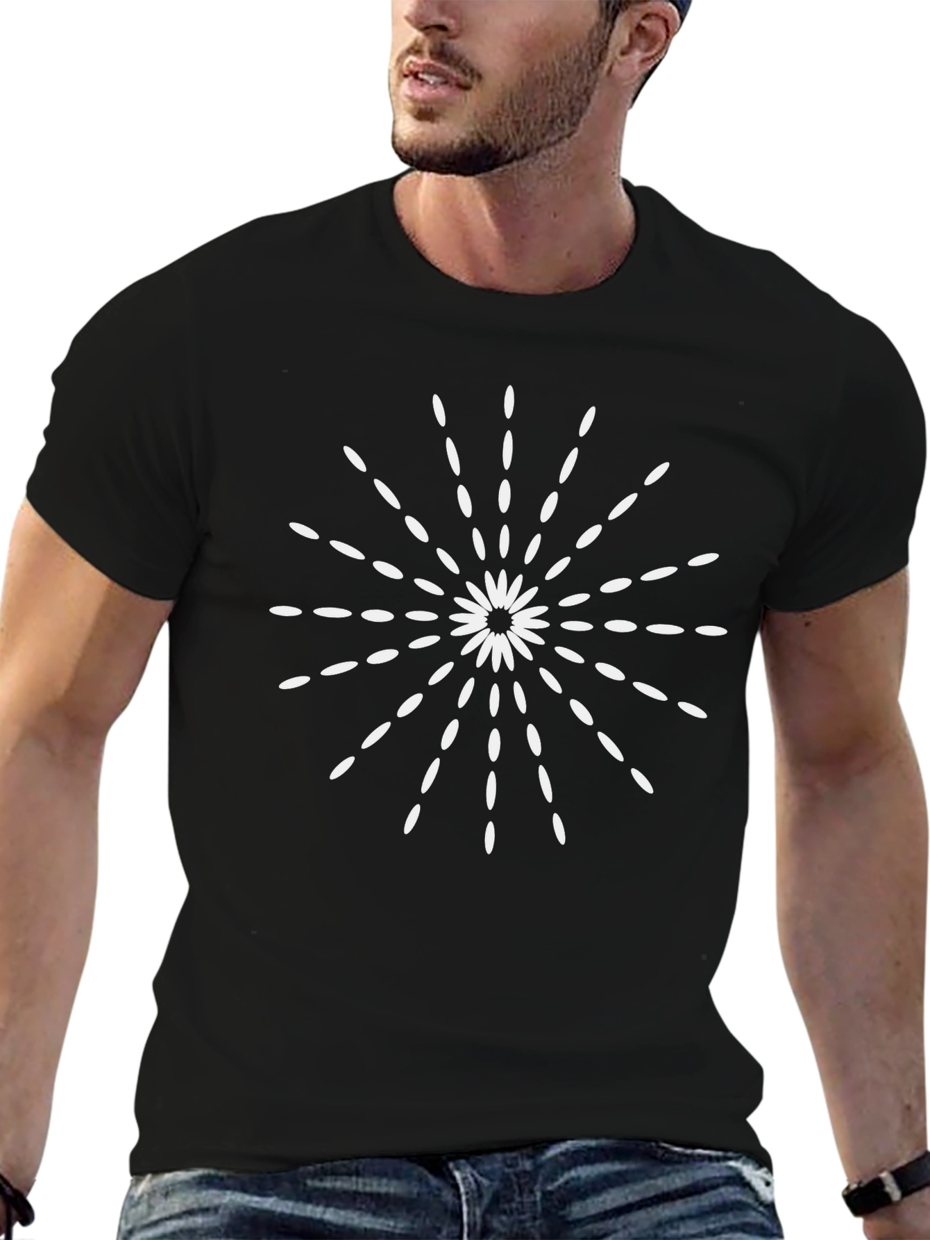 Modern Burst Graphic Black T-Shirt