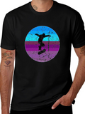 Retro Skateboarder Graphic Tee - Cool Black T-Shirt