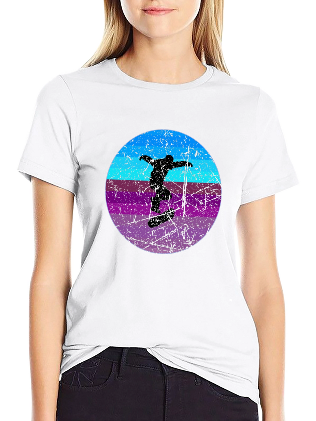 Retro Skateboarder Graphic Tee - Cool Black T-Shirt